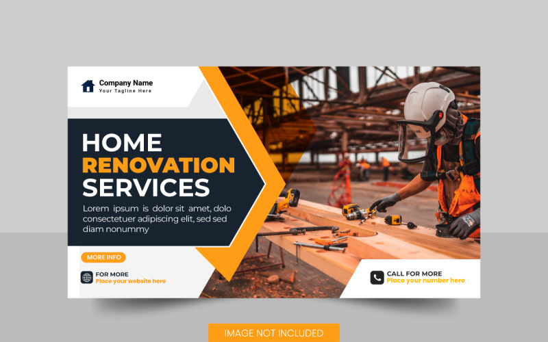 Vector handyman home repair web banner social media post home service Illustration