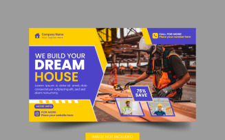 Vector handyman home repair web banner social media post design home service post