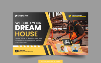 Vector handyman home repair web banner social media template home service post