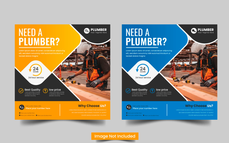 Construction and handyman home repair social media post home service post Illustration