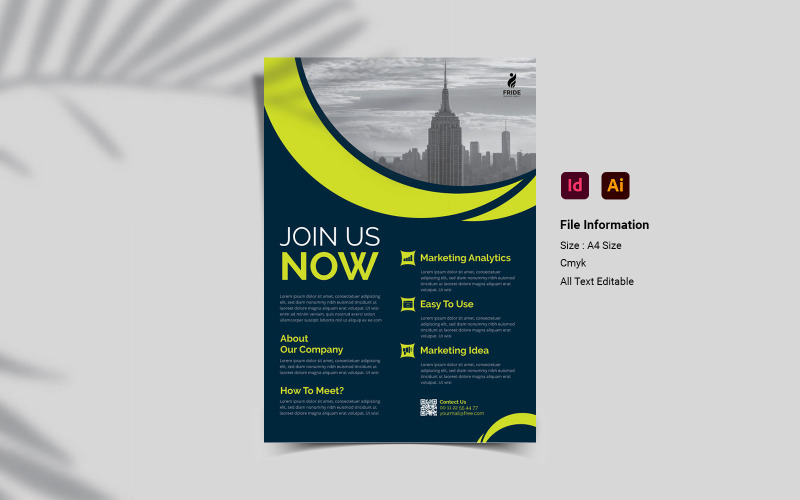 Indesign & Illustrator Printable A4 Business Flyer Template Corporate Identity