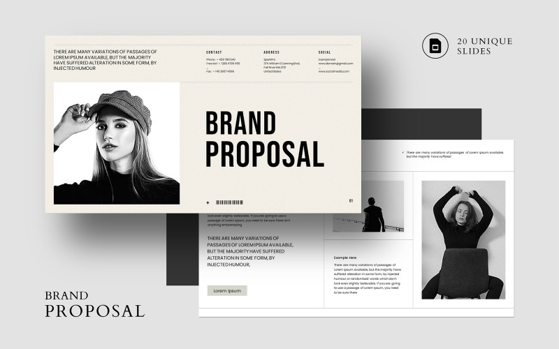 Minimal Brand Proposal Presentation Google Slide