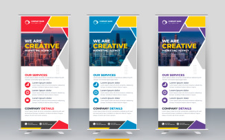 Professional modern corporate stand roll up banner and pull up banner Vector template