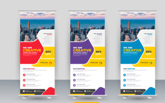 Professional modern corporate stand roll up banner and pull up banner