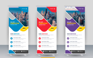 Vector professional modern corporate stand roll up banner and pull up banner design