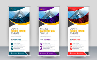 Vector professional modern corporate stand roll up banner and pull up banner idea