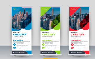 Vector professional modern corporate stand roll up banner and pull up banner template design