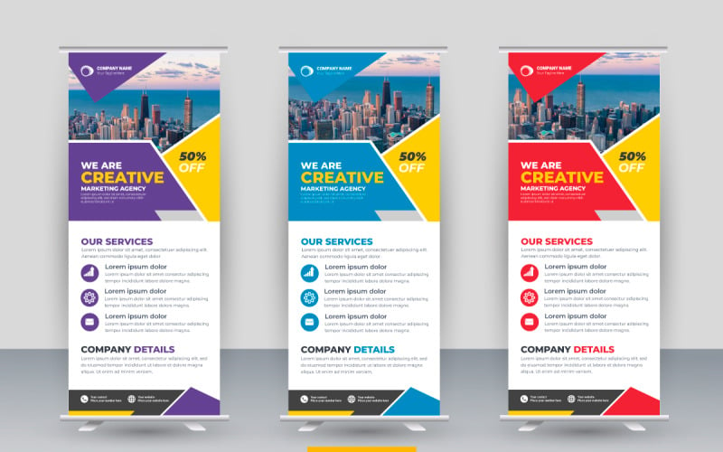 Vector professional modern corporate stand roll up banner and pull up banner Vector template Illustration