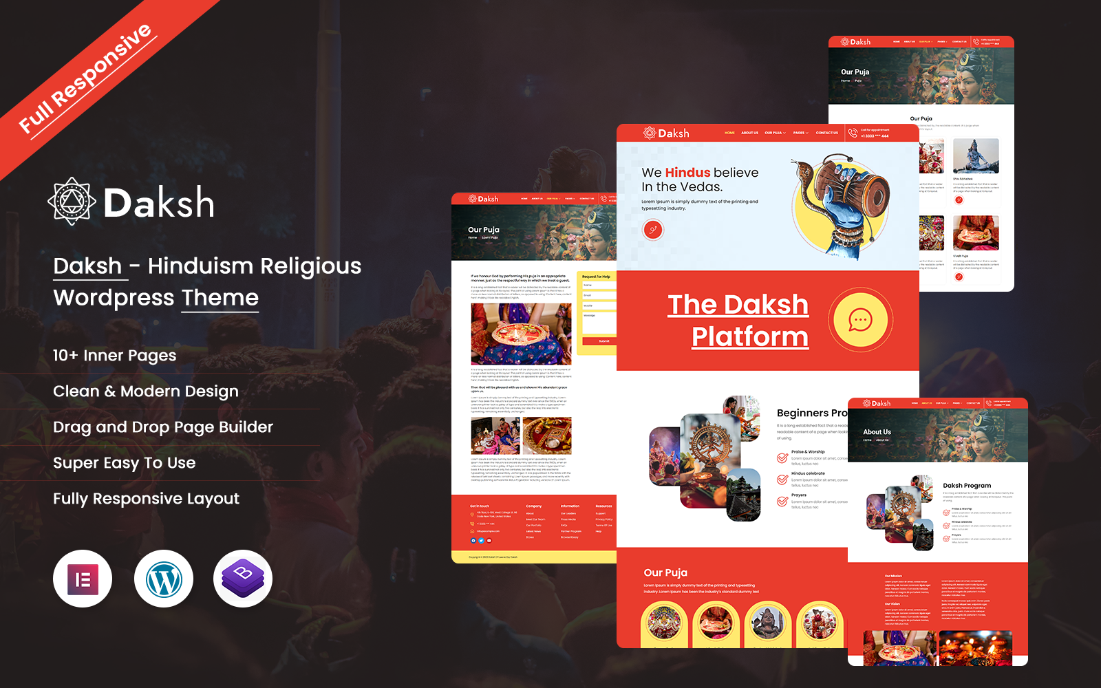 Daksh - Hinduism Religious Wordpress Theme