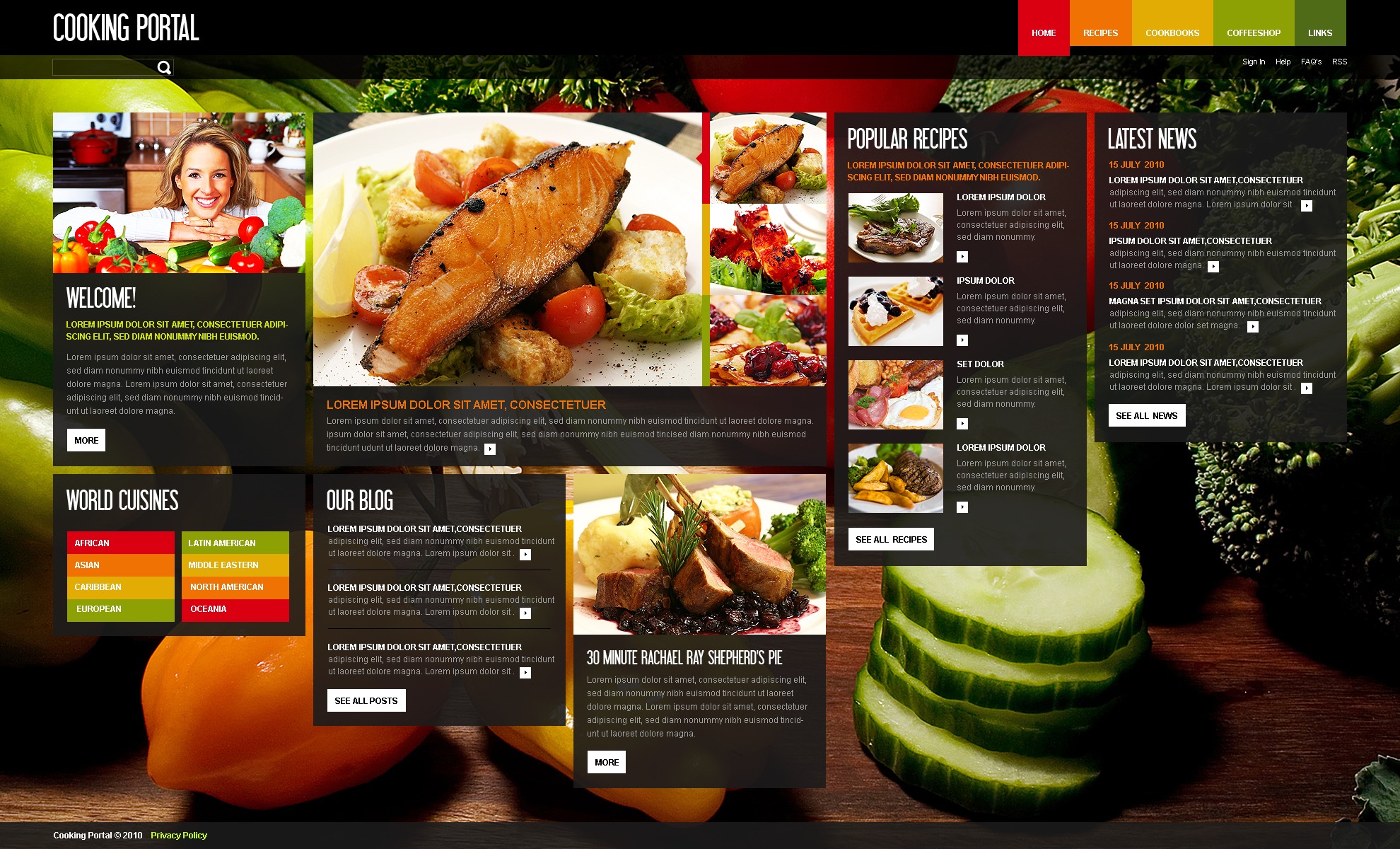 Free Cooking Website Templates Printable Templates