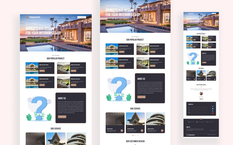 Architecture & Interior Design Portfolio Landing Page PSD Template