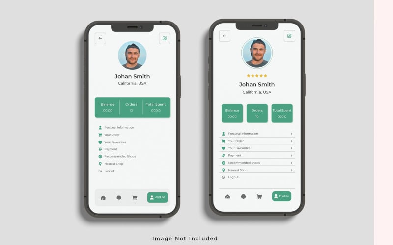 Profile setting interface for any app design UI Element