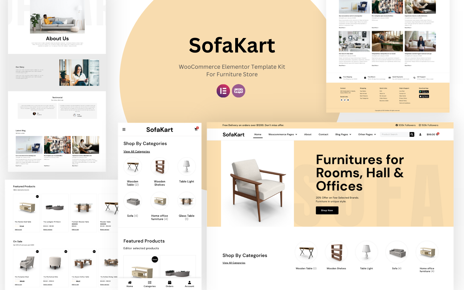 SofaKart - WooCommerce Elementor Template Kit For Furniture Store