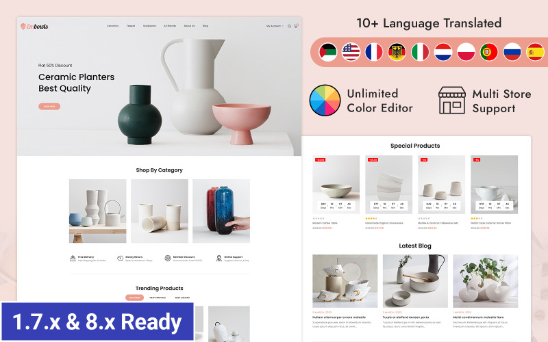 Embowls - Ceramic and Pottery Store Prestashop Responsive Theme PrestaShop Theme