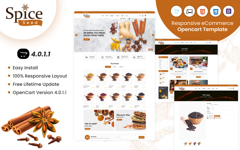 Spiceseed - OpenCart Responsive Template OpenCart Template
