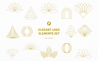 Gold Elegant Logo Elements Set