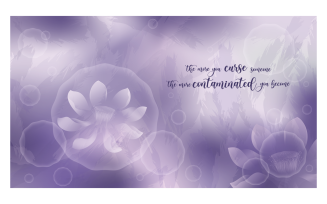 Inspirational Background Image 14400x8100px in Purple Color Scheme with Message of Contamination