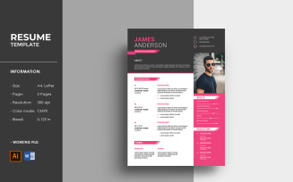 James Printable Resume / Cv Template