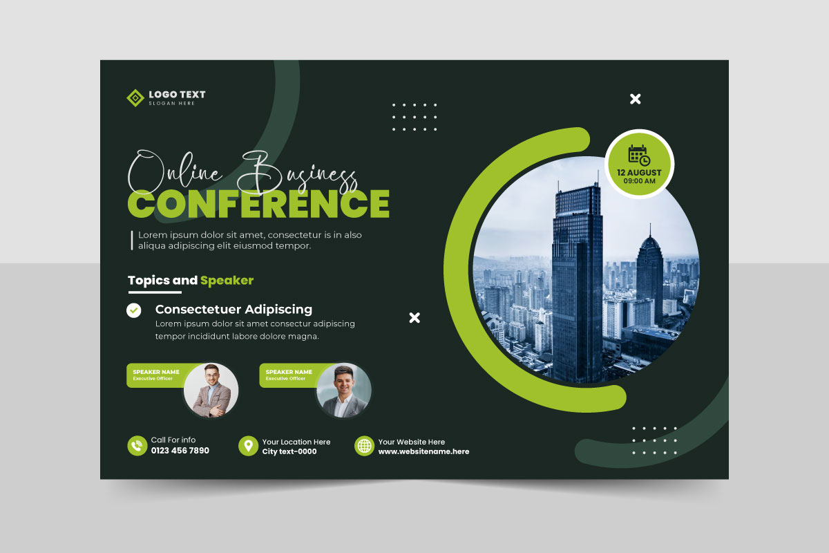 Template #330442 Flyer Conference Webdesign Template - Logo template Preview