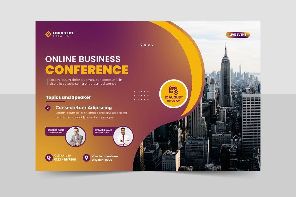 Template #330446 Flyer Conference Webdesign Template - Logo template Preview