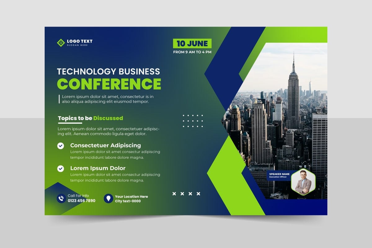 Template #330448 Flyer Conference Webdesign Template - Logo template Preview