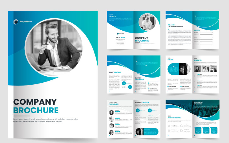 Brochure template design and company brochure template layout design Illustration