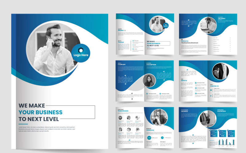 Brochure template design and company brochure template layout idea Illustration