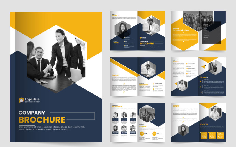 Business Brochure template design and company brochure template layout design idea Illustration