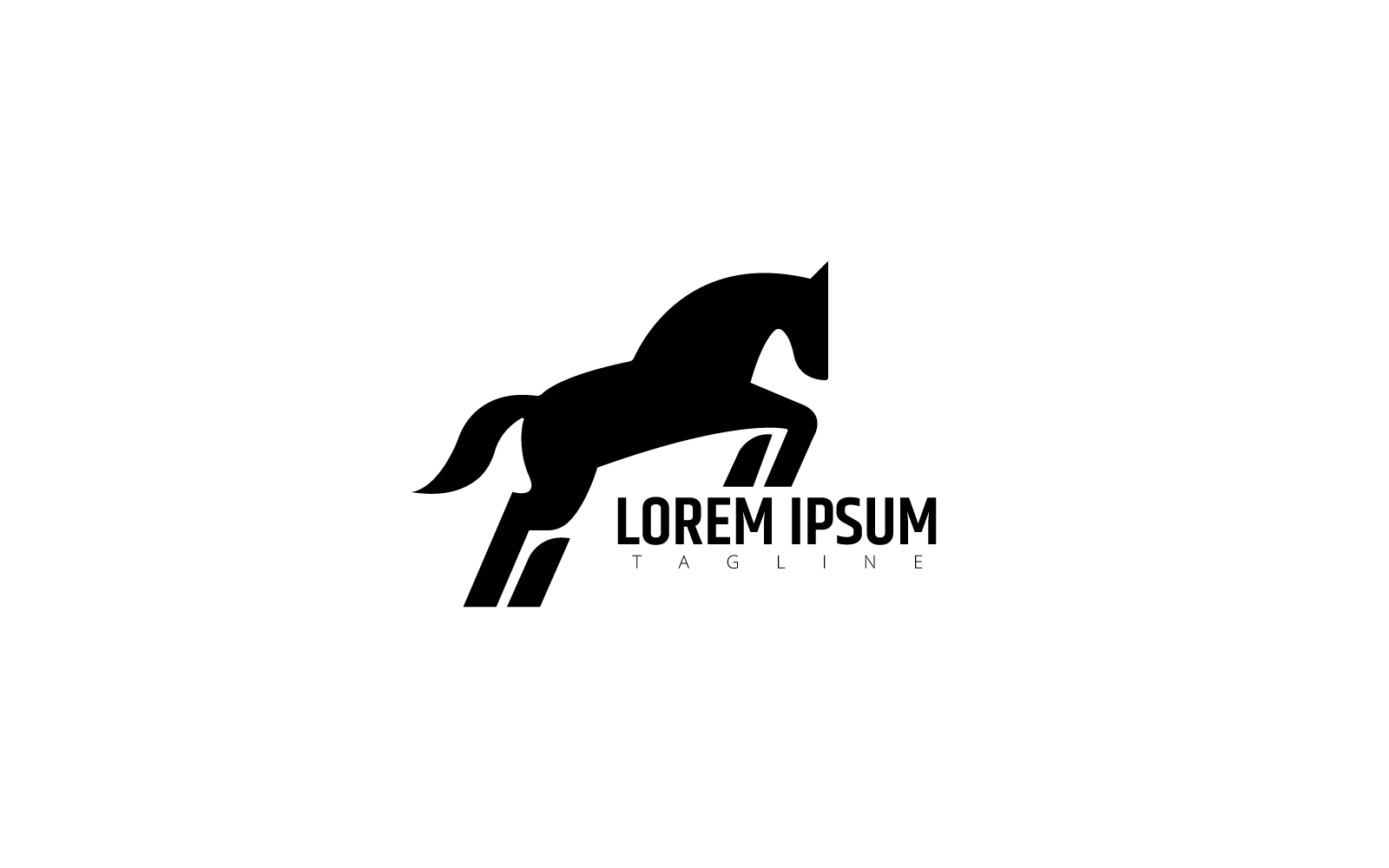Design del logo del cavallo semplice e pulito