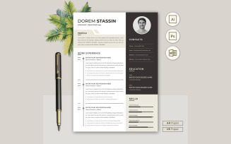 Dorem Graphic Designer Modern Resume CV Template