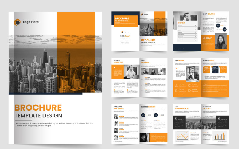 Vector brochure template design and company brochure template layout design Illustration