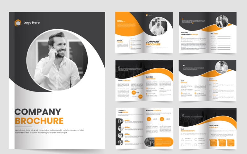 Vector brochure template design and company brochure template layout Illustration