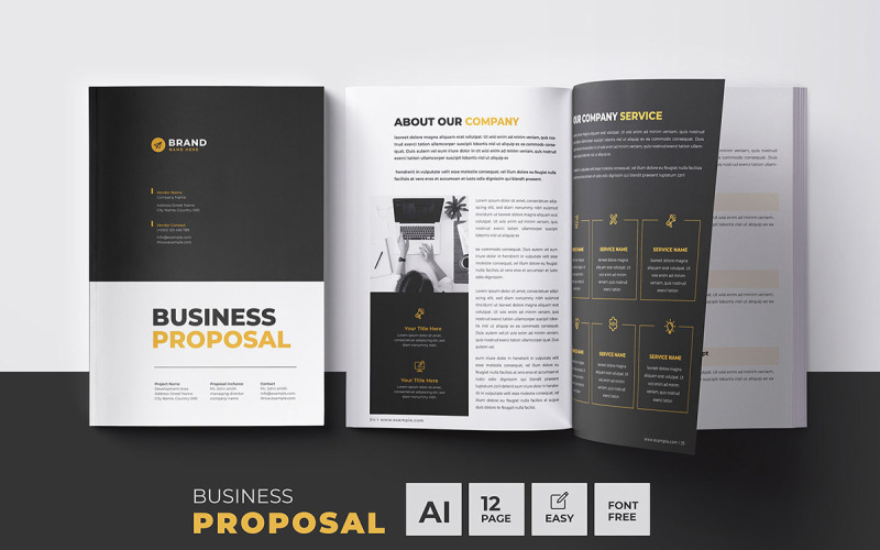 Business Proposal Template Design Magazine Template