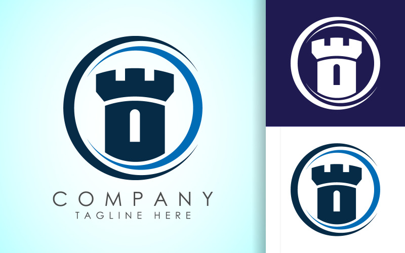Castle tower logo design vector2 Logo Template