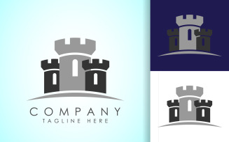 Castle tower logo design vector3