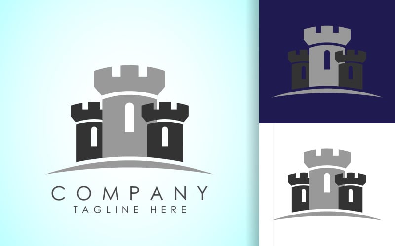 Castle tower logo design vector3 Logo Template