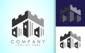 Castle tower logo design vector