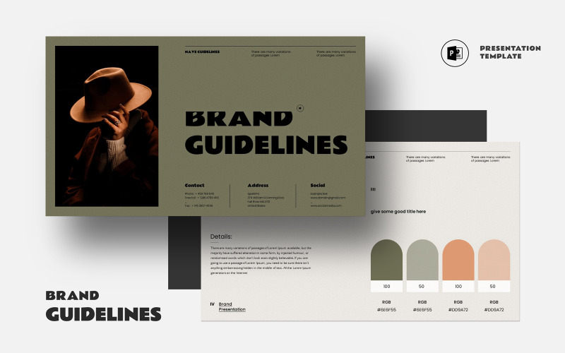 Clean Brand Guideline Presentation PowerPoint Template