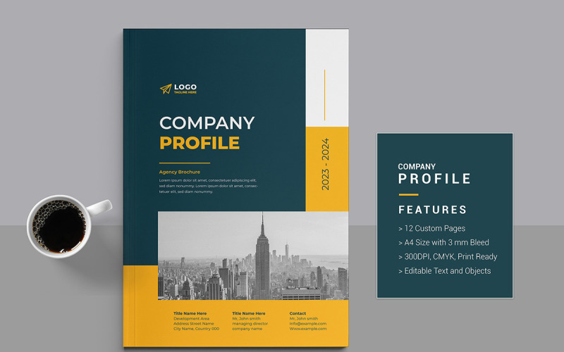 Company profile layout design Magazine Template