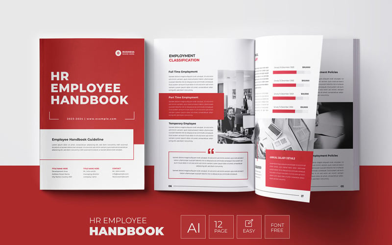 HR / Employee Handbook Template Design Magazine Template