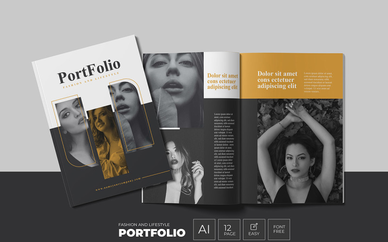Portfolio and architecture portfolio with Black and White Magazine Template