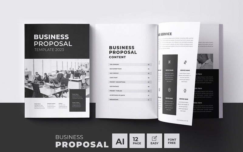 Proposal Template Design or Project Proposal Design Magazine Template