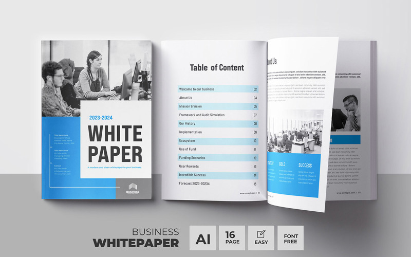 White Pape Template Design Magazine Template