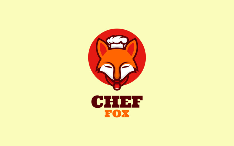 Chef Fox Mascot Cartoon Logo Logo Template