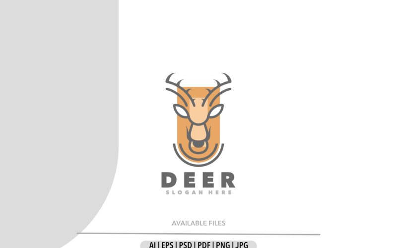 Deer animal mascot Logo simple Logo Template