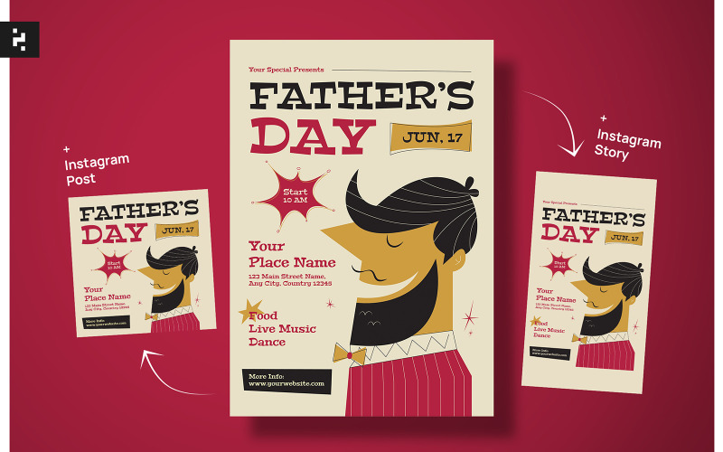 Father's Day Flyer Template Corporate Identity