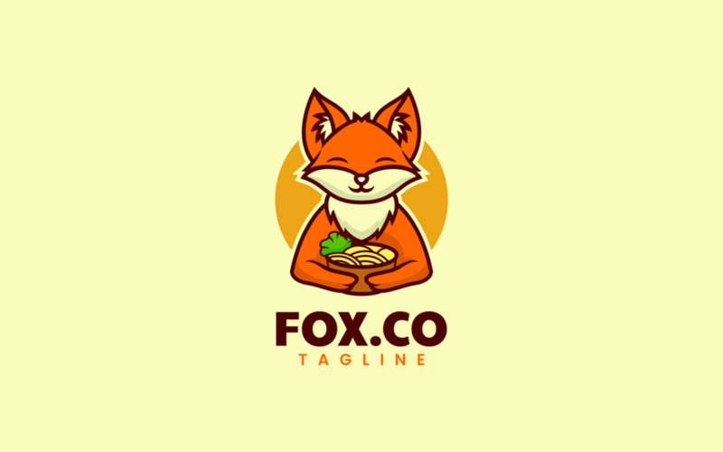 Fox Mascot Cartoon Logo Style Logo Template