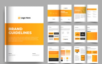 Brand guideline template and brand manual brochure layout design