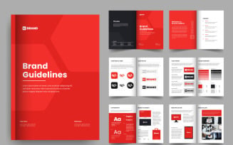 Brand guideline template and brand manual brochure layout