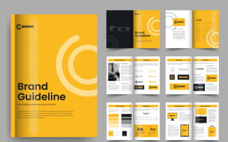 Brand guideline template and brand manual brochure template design